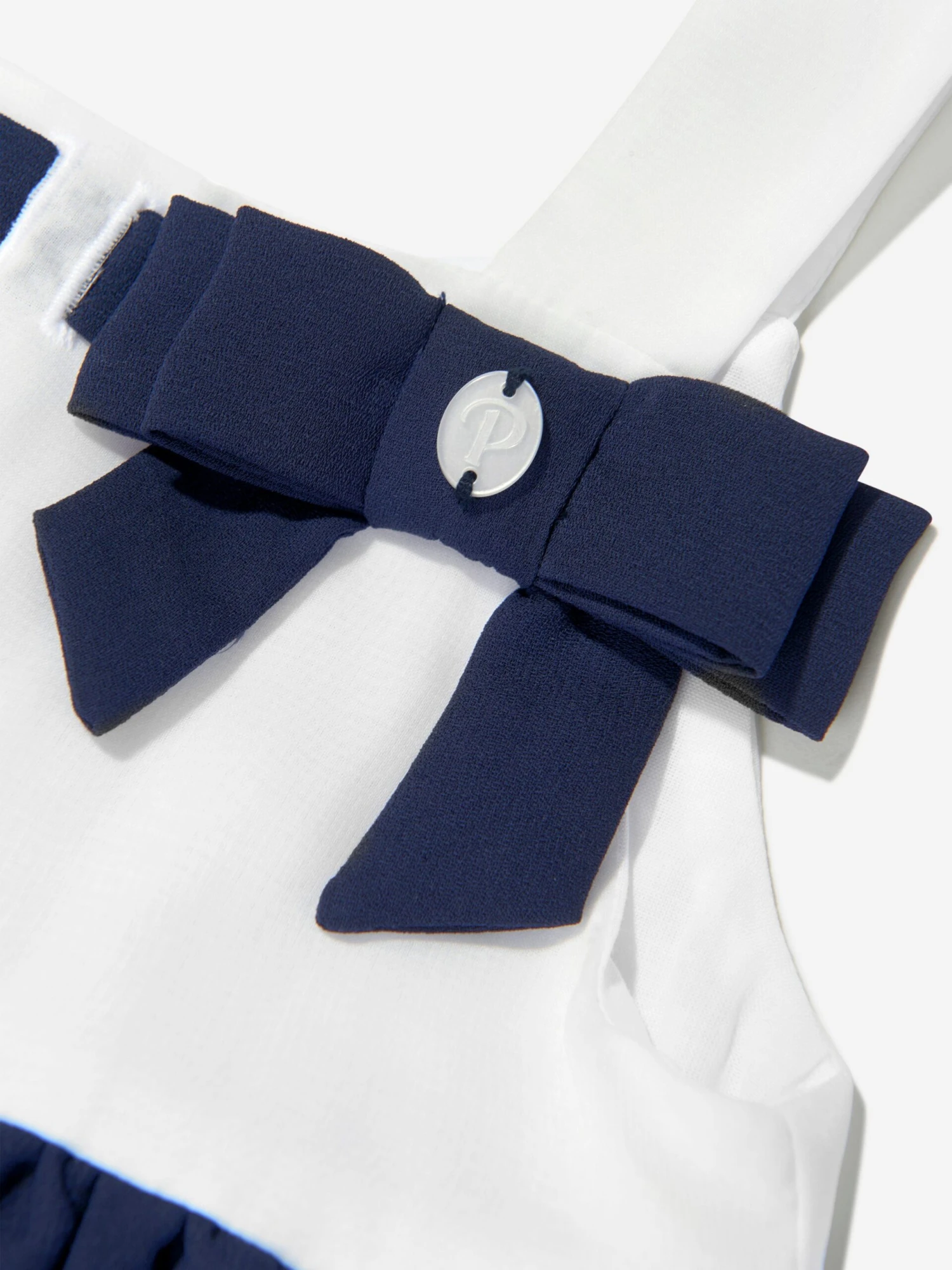 Girls Striped Yacht Club Dress In Navy 6 Girls Striped Yacht Club Dress In Navy - Image 4