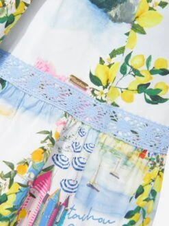 Girls Beach Club Dress In Multicolour -Monna Clothing Shop PATS4065 BEACH CLUB PRINT 3