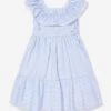 Girls Maxi Dress In Blue -Monna Clothing Shop PATS4066 BLUE STRIPES 1