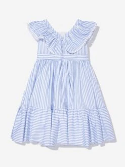 Girls Maxi Dress In Blue -Monna Clothing Shop PATS4066 BLUE STRIPES 2