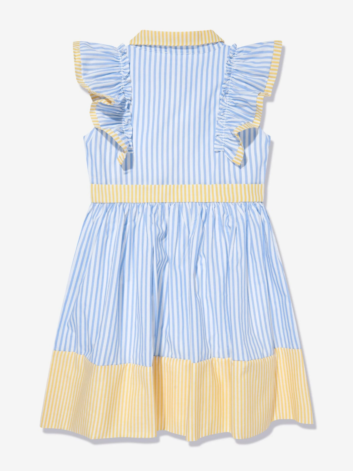 Girls Cotton Shirt Dress In Blue 5 Girls Cotton Shirt Dress In Blue - Image 3