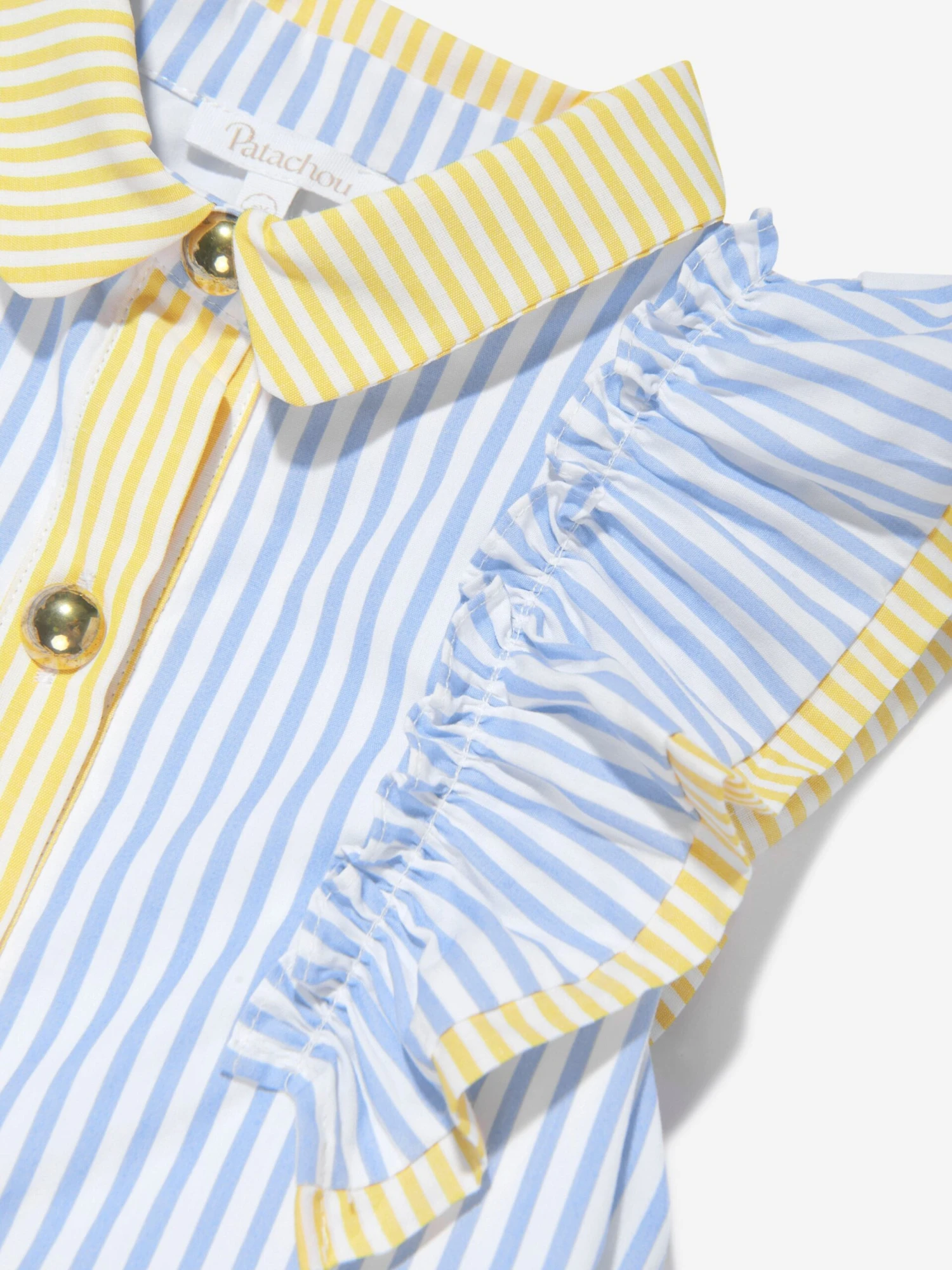 Girls Cotton Shirt Dress In Blue 6 Girls Cotton Shirt Dress In Blue - Image 4