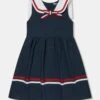 Girls Sailor Dress In Navy -Monna Clothing Shop PATS4069 MARINE 1