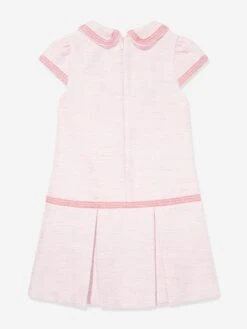 Girls Party Dress In Pink -Monna Clothing Shop PATS4073 PINK TWEED 2
