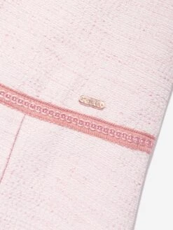 Girls Party Dress In Pink -Monna Clothing Shop PATS4073 PINK TWEED 3