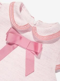 Girls Party Dress In Pink -Monna Clothing Shop PATS4073 PINK TWEED 4
