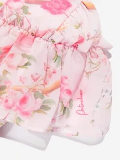 Girls Floral Print Dress In Pink -Monna Clothing Shop PATS4076 PINK GARDEN 4