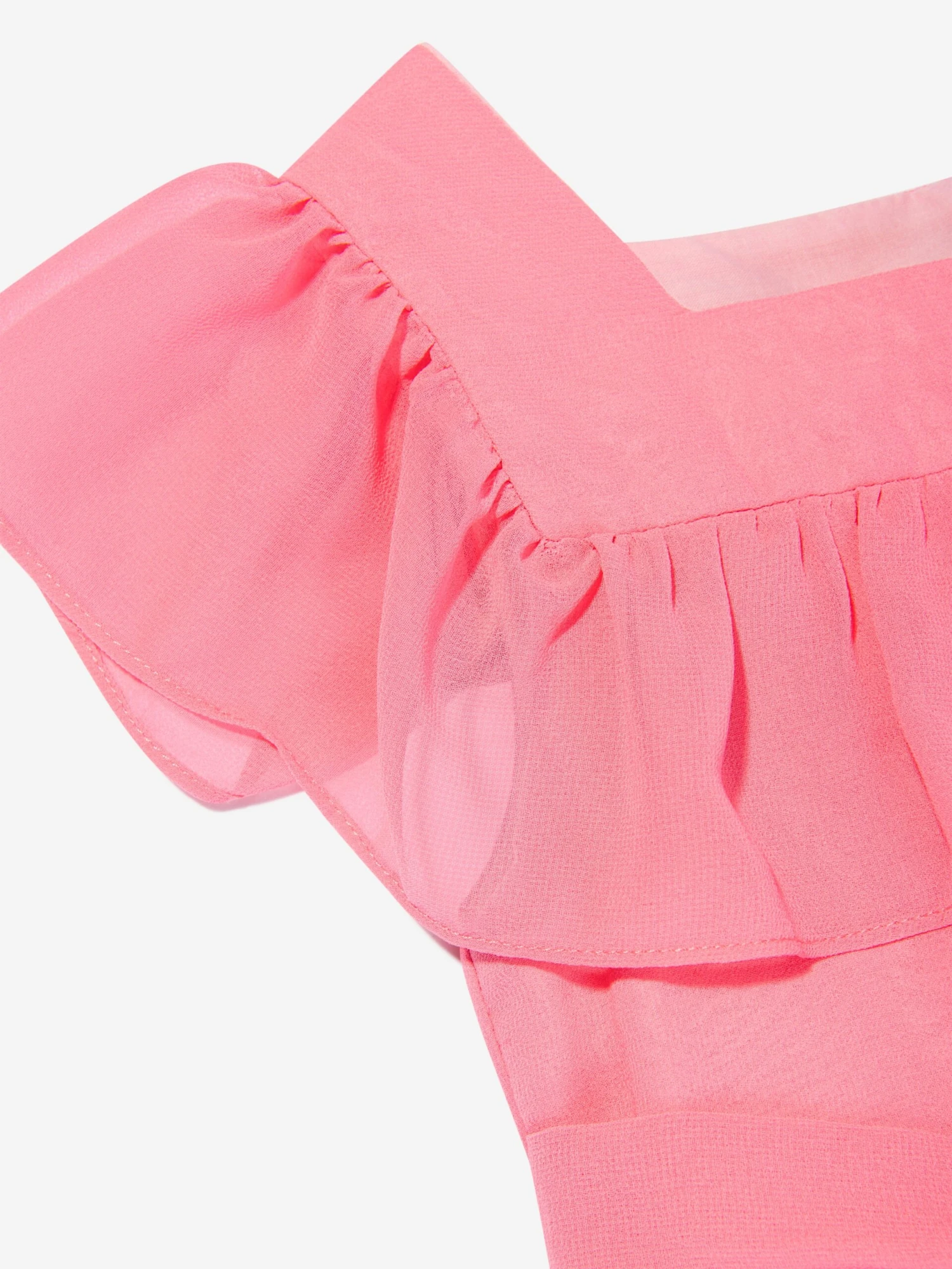 Girls Chiffon Bow Dress In Pink 7 Girls Chiffon Bow Dress In Pink - Image 5