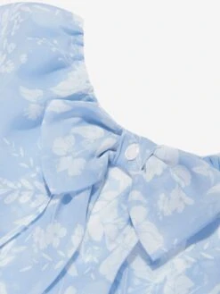 Girls Ruffle Dress In Blue -Monna Clothing Shop PATS4078 BICOLOR BLUE PRINT 3