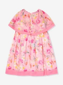 Girls Floral Party Dress In Pink -Monna Clothing Shop PATS4080 PINK FLORAL 2