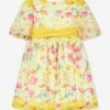 Girls Floral Party Dress In Yellow 2 Girls Floral Party Dress In Yellow -Monna Clothing Shop PATS4081 YELLOW FLORAL 1