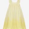 Girls Lace Trim Sleeveless Dress In Yellow 1 Girls Lace Trim Sleeveless Dress In Yellow -Monna Clothing Shop PATS4082 YELLOW 1