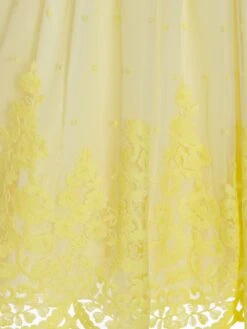 Girls Lace Trim Sleeveless Dress In Yellow -Monna Clothing Shop PATS4082 YELLOW 3