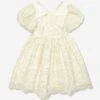 Girls Embroidered Party Dress In Gold 2 Girls Embroidered Party Dress In Gold -Monna Clothing Shop PATS4083 GOLD EMBROIDERED 1
