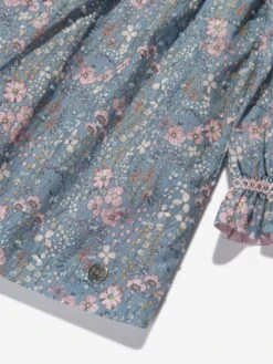 Girls Flower Dress In Blue -Monna Clothing Shop PAZA3017 BLUE 3