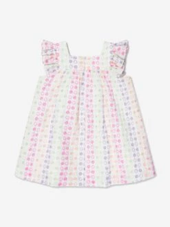 Girls Cotton Embroidered Dress In Multicolour 9 Girls Cotton Embroidered Dress In Multicolour -Monna Clothing Shop PAZS4012 MULTICOLOURED 2