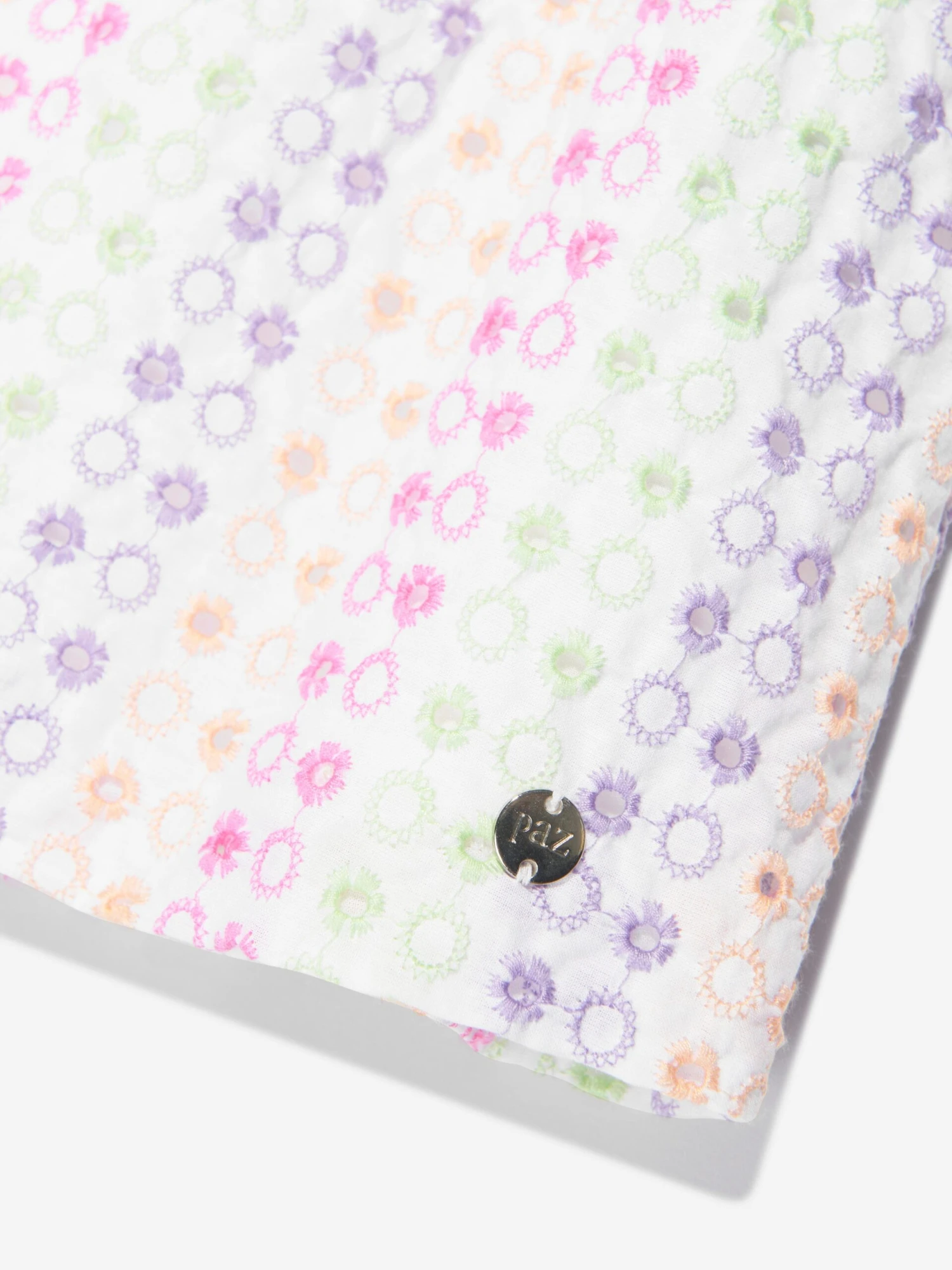 Girls Cotton Embroidered Dress In Multicolour 6 Girls Cotton Embroidered Dress In Multicolour - Image 4