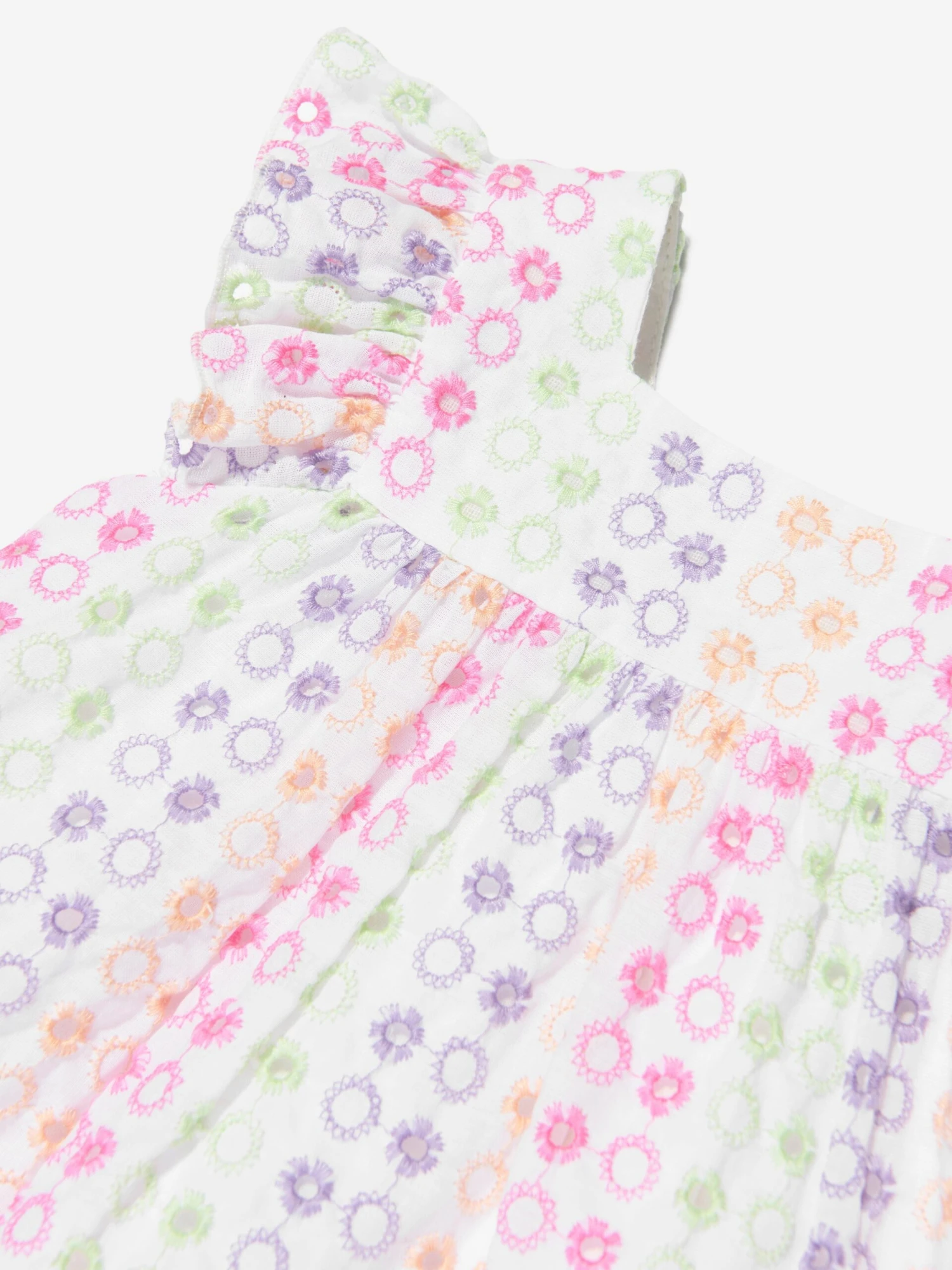 Girls Cotton Embroidered Dress In Multicolour 7 Girls Cotton Embroidered Dress In Multicolour - Image 5