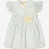 Girls Floral Cotton Dress In Green 1 Girls Floral Cotton Dress In Green -Monna Clothing Shop PAZS4016 GREEN 1