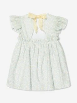 Girls Floral Cotton Dress In Green -Monna Clothing Shop PAZS4016 GREEN 2