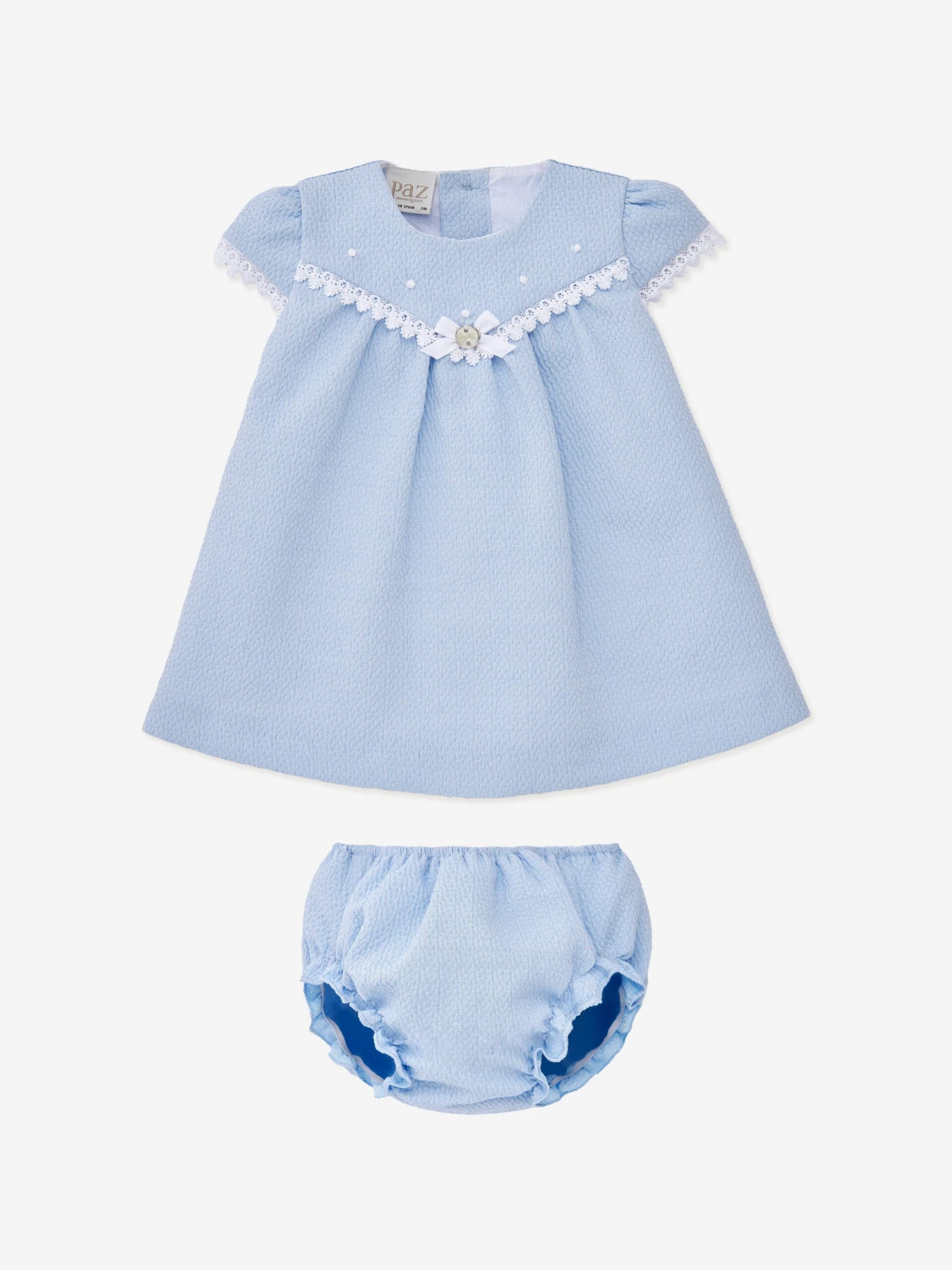 Baby Girls Dress With Knickers Set In Blue 3 Baby Girls Dress With Knickers Set In Blue