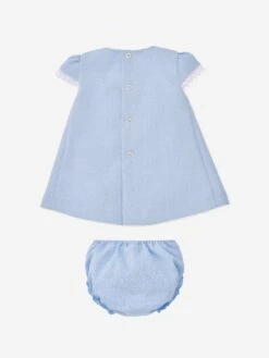 Baby Girls Dress With Knickers Set In Blue 10 Baby Girls Dress With Knickers Set In Blue -Monna Clothing Shop PAZS4017 BLUE 2