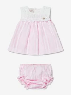 Baby Girls Dress And Knickers Set In Pink