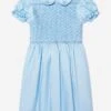 Girls Rose Smocked Dress In Blue