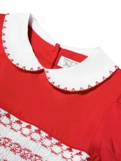 Girls Classic Smocked Dress In Red -Monna Clothing Shop RACA3010 RED 3