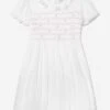 Girls Swiss Dot Smocked Dress In Ivory -Monna Clothing Shop RACA3011 IVR 1