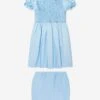 Baby Girls Rose Smocked Dress And Bloomers In Blue -Monna Clothing Shop RACA3012 BLU 1