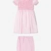 Baby Girls Bow Smocked Dress And Bloomers In Pink -Monna Clothing Shop RACA3013 PNK 1