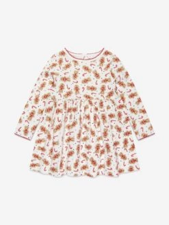 Girls Gingerbread Jersey Dress In White