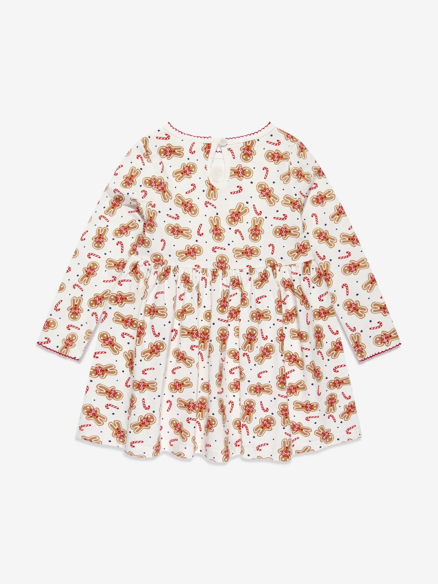 Girls Gingerbread Jersey Dress In White 4 Girls Gingerbread Jersey Dress In White - Image 2