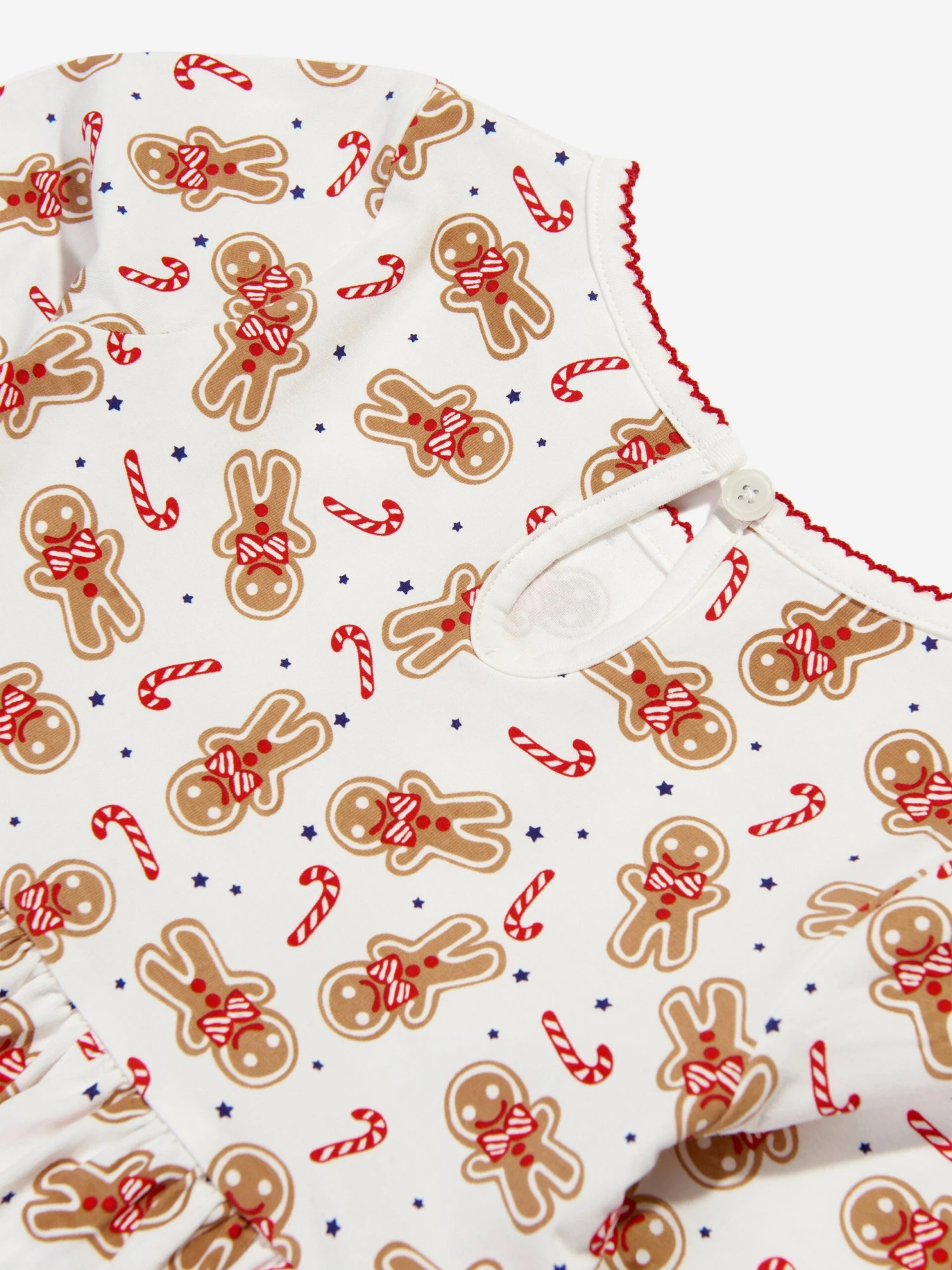 Girls Gingerbread Jersey Dress In White 6 Girls Gingerbread Jersey Dress In White - Image 4