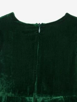 Girls Tartan Bow Velvet Dress In Green 11 Girls Tartan Bow Velvet Dress In Green -Monna Clothing Shop RACA3026 GREEN 4