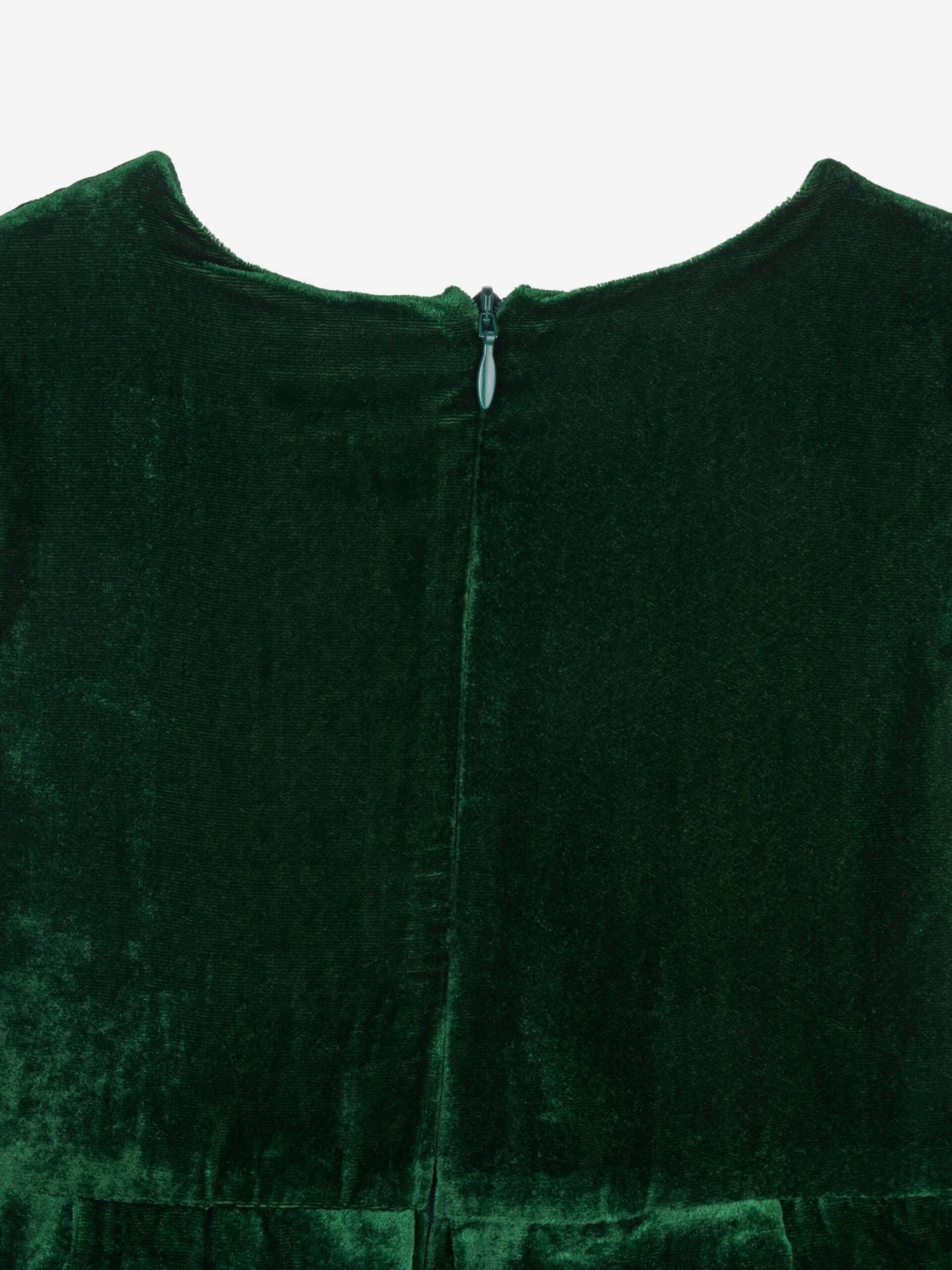 Girls Tartan Bow Velvet Dress In Green 7 Girls Tartan Bow Velvet Dress In Green - Image 5