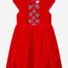 Girls Tartan Bow Velvet Dress In Red 1 Girls Tartan Bow Velvet Dress In Red -Monna Clothing Shop RACA3027 RED 1