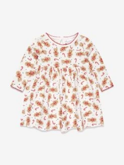 Baby Girls Gingerbread Jersey Dress In White
