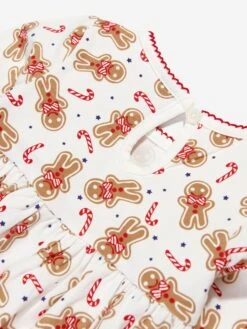 Baby Girls Gingerbread Jersey Dress In White -Monna Clothing Shop RACA3045 RED 4