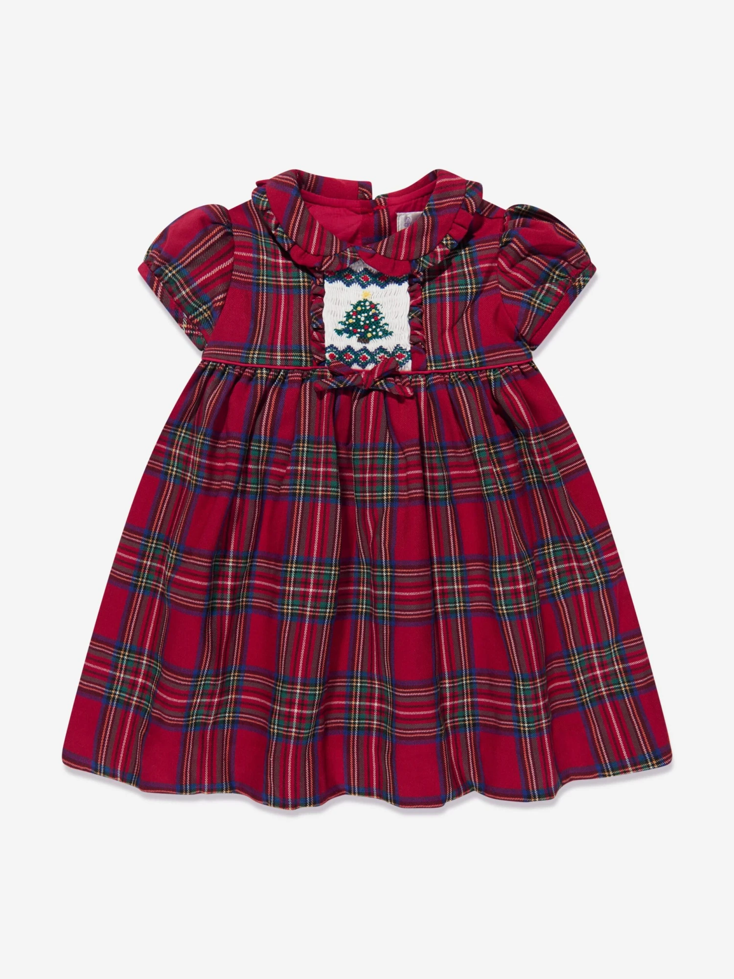 Baby Girls Christmas Tree Dress And Bloomers In Red 5 Baby Girls Christmas Tree Dress And Bloomers In Red - Image 3