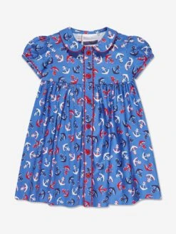 Baby Girls Anchor Shirt Dress And Bloomers In Blue -Monna Clothing Shop RACS4021 BLUE 2