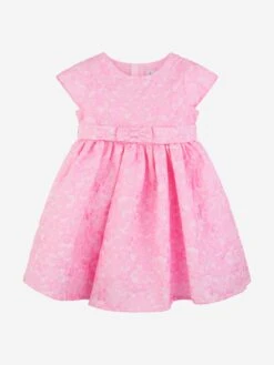 Girls Daisy Damask Party Dress In Pink