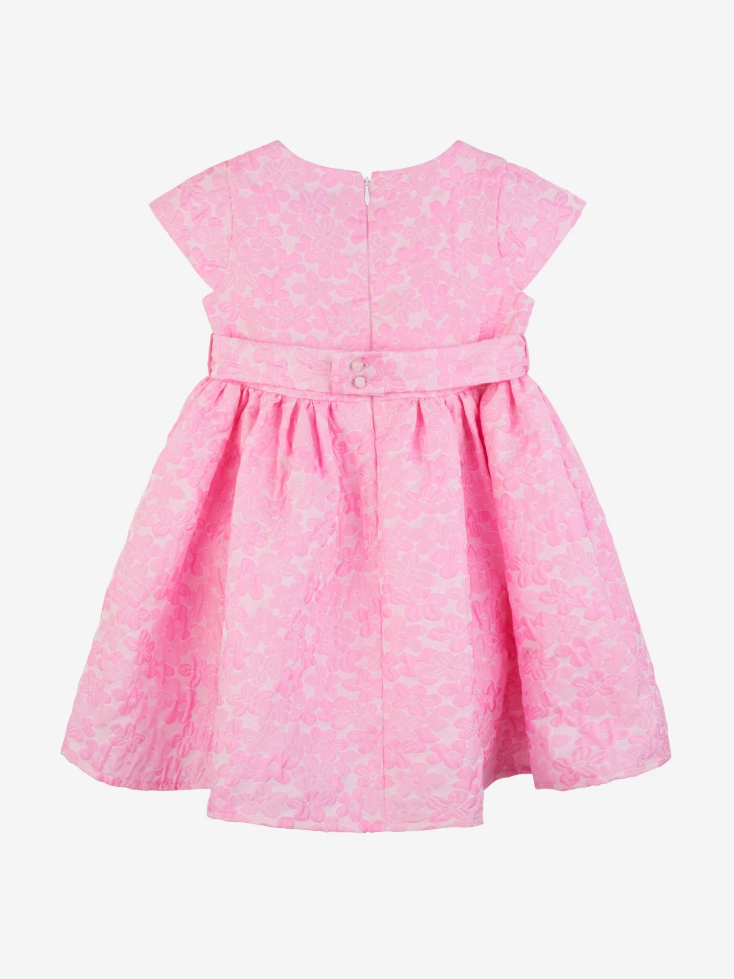 Girls Daisy Damask Party Dress In Pink 4 Girls Daisy Damask Party Dress In Pink - Image 2