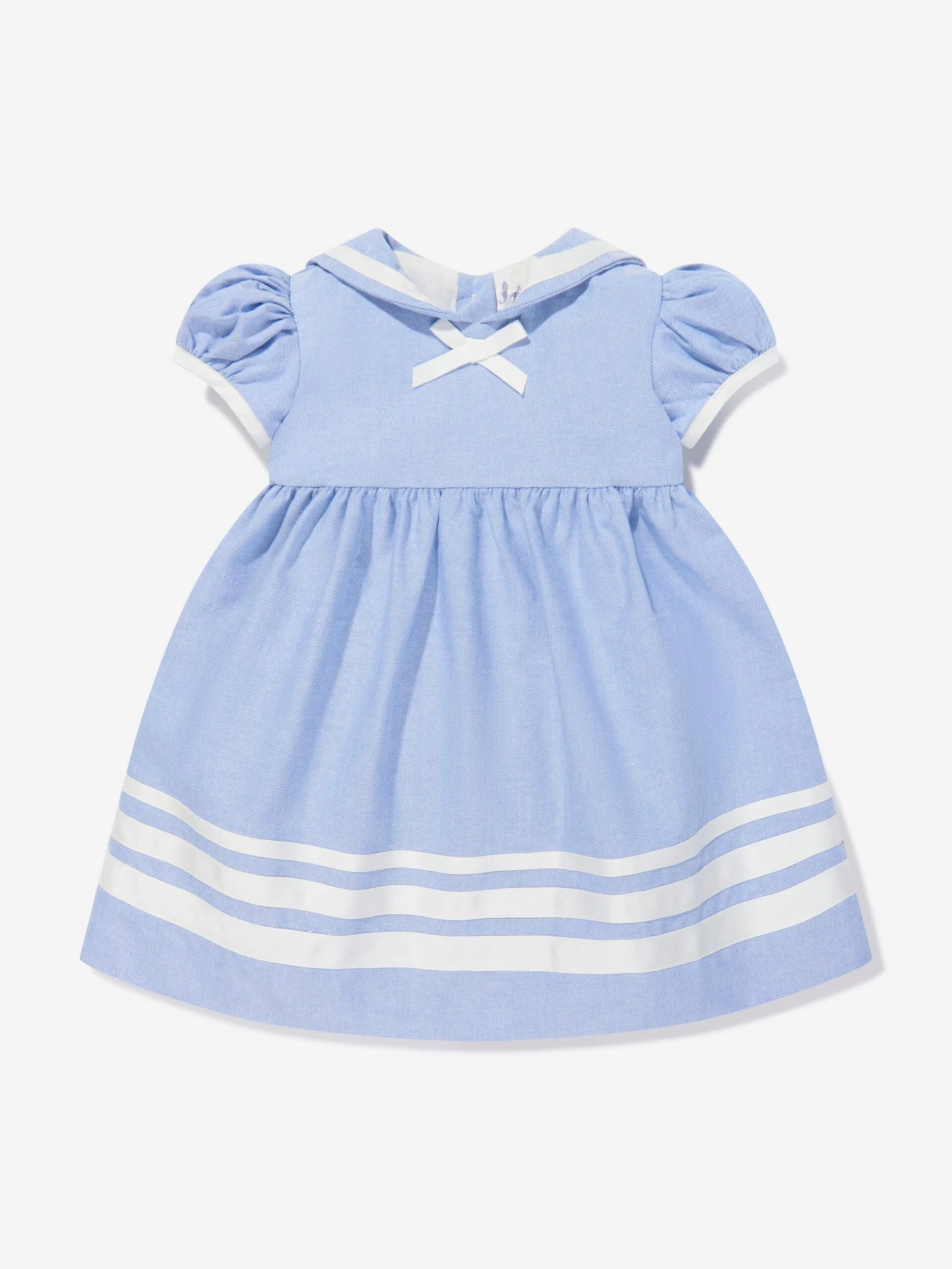 Baby Girls Oxford Sailor Dress In Blue 8 Baby Girls Oxford Sailor Dress In Blue - Image 6