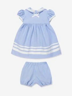 Baby Girls Oxford Sailor Dress In Blue