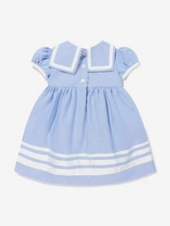 Baby Girls Oxford Sailor Dress In Blue 12 Baby Girls Oxford Sailor Dress In Blue -Monna Clothing Shop RACS4050 BLUE 3