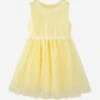 Girls Daisy Tulle Dress In Yellow 1 Girls Daisy Tulle Dress In Yellow -Monna Clothing Shop RACS4060 YELLOW 1