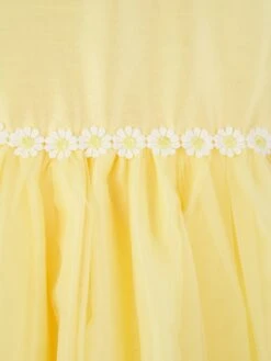 Girls Daisy Tulle Dress In Yellow -Monna Clothing Shop RACS4060 YELLOW 4