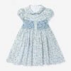 Girls Floral Smocked Button Front Dress In Multicolour -Monna Clothing Shop RACS4064 MULTICOLOURED 1